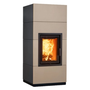 Mini - Soba pe lemne cu acumulare, din maiolica - 8,2 kW, model bej