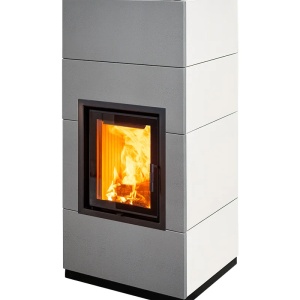 Mini - Soba pe lemne cu acumulare, din maiolica - 8,2 kW, model gri MN 029