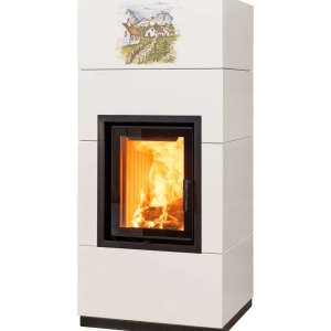 Mini - Soba pe lemne cu acumulare, din maiolica - 8,2 kW MN 035
