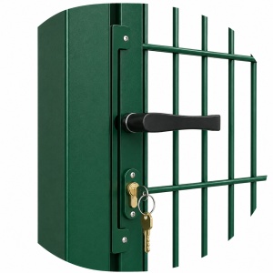 Poarta pietonala DUOS BOX 2D zincata 1 x 0,90 m, panou 5/4/5 mm, verde incuietoare