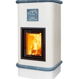 Quadra 4 Levels - Soba pe lemne cu acumulare, din maiolica - 8,2 kW, model albastru QD 096
