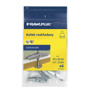 RawlPlug R-S12-SPO - diblu cu surub metalic pentru gips carton ambalaj