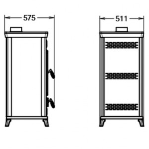 Soba pe lemne Thermorossi Vittoria Evo Easy 14,6 kW dimensiuni