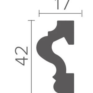 Brau decorativ din polimer rigid B17 - 4.2x1.7x200 cm dimensiuni