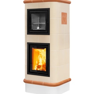 Chef - Soba pe lemne cu acumulare si cuptor, din maiolica - 8,6 kW CF 031