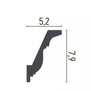 Cornisa decorativa Manavi C701F din poliuretan flexibil 7.9x5.2x200 cm
