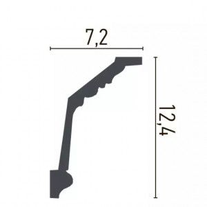 Cornisa decorativa Manavi C745 din poliuretan 12.4x7.2x200 cm