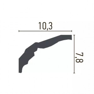 Cornisa decorativa Manavi C751F din poliuretan flexibil 7.8x10.3x244 cm