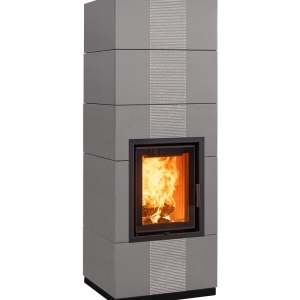 Medium - Soba pe lemne cu acumulare, din maiolica - 8,2 kW, model gri MD 059