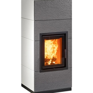 Mini - Soba pe lemne cu acumulare, din maiolica - 8,2 kW, model gri MN 007