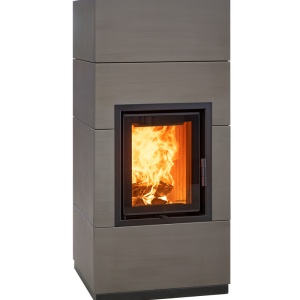 Mini - Soba pe lemne cu acumulare, din maiolica - 8,2 kW, model gri MN 043