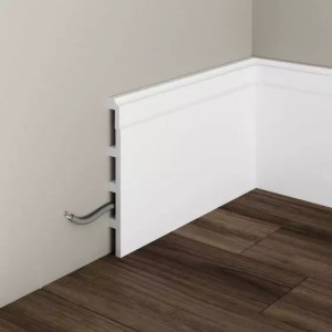 Plinta de podea decorativa Manavi S26 din polimer rigid 17.5x1.8x200 cm