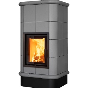Quadra 4 Levels - Soba pe lemne cu acumulare, din maiolica - 8,2 kW, model gri QD 067