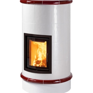 Rondo 4 Levels - Soba pe lemne cu acumulare, din maiolica - 8,2 kW, model rosu RN 002