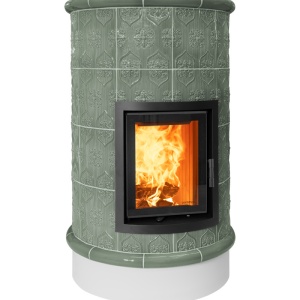 Rondo 4 Levels - Soba pe lemne cu acumulare, din maiolica - 8,2 kW, model verde RN 046