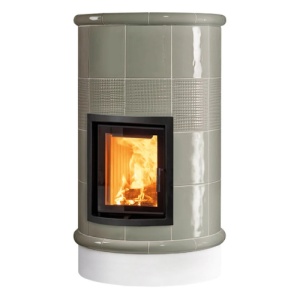 Rondo 4 Levels - Soba pe lemne cu acumulare, din maiolica - 8,2 kW, model gri