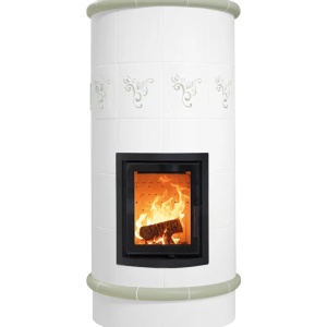 Rondo 5 Levels - Soba pe lemne cu acumulare, din maiolica - 8,2 kW, model verde RC 009