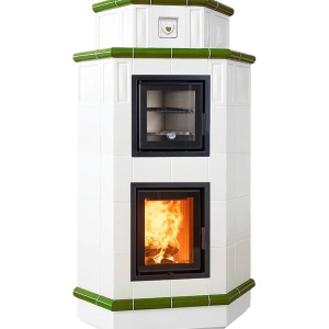 Souffle - Soba pe lemne cu acumulare si cuptor, din maiolica - 8,6 kW SF 002