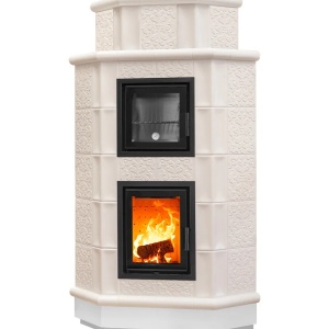 Souffle - Soba pe lemne cu acumulare si cuptor, din maiolica - 8,6 kW SF 013