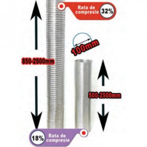 Tub extensibil aluminiu dublu comprimat