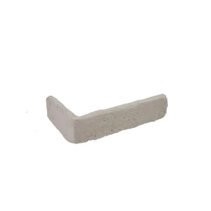 Coltar caramida aparenta Old Brick Corner Tile, White, 265x65x15 mm