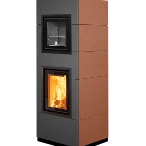 Cook - Soba pe lemne cu acumulare si cuptor, din maiolica - 8,6 kW CK 024