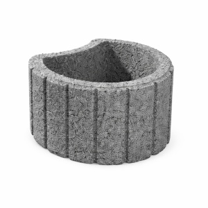 Jardiniera beton Rondo Flor 30x30x20 cm, gri, pentru flori si amenajari gradina