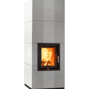Maxi - Soba pe lemne cu acumulare, din maiolica - 8,3 kW, model gri MX 023