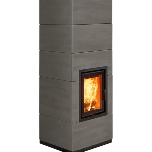 Medium - Soba pe lemne cu acumulare, din maiolica - 8,2 kW, model gri MD 051