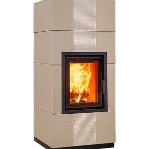 Mini - Soba pe lemne cu acumulare, din maiolica - 8,2 kW, model bej MN 022