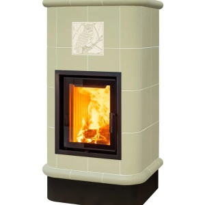 Quadra 4 Levels - Soba pe lemne cu acumulare, din maiolica - 8,2 kW, model bej QD 094