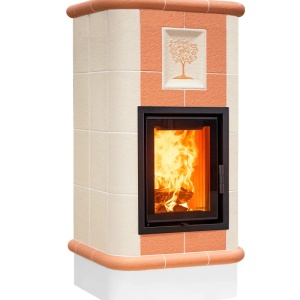 Quadra 4 Levels - Soba pe lemne cu acumulare, din maiolica - 8,2 kW QD 088