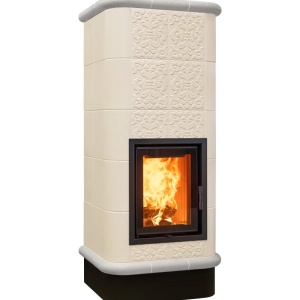 Quadra 5 Levels - Soba pe lemne cu acumulare, din maiolica - 8,2 kW, model gri QC 047