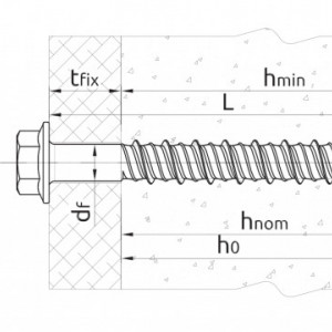 RawlPlug R-LX-HF-ZP - surub cap hexagonal si saiba integrata schema 2