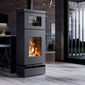 Soba pe lemne Thermorossi Zen O 7,7 kW ansamblu