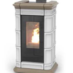 Soba pe peleti Saint Moritz Idra 14 Thermorossi 13,7 kW alb turtledove