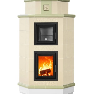 Souffle - Soba pe lemne cu acumulare si cuptor, din maiolica - 8,6 kW SF 009