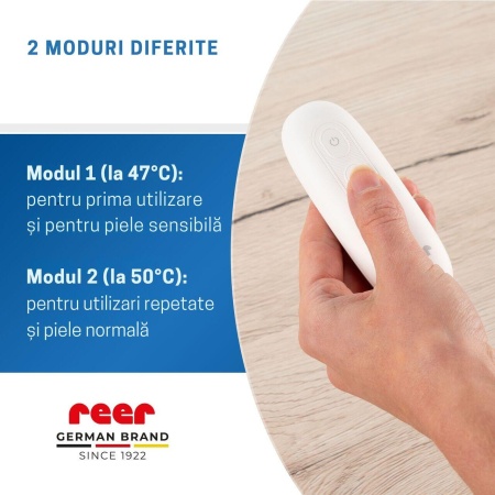 Aparat pentru tratarea intepaturilor de insecte, tratament prin caldura fara chimicale, 2 trepte de temperatura, bucla de prindere, baterii incluse, produs medical certificat, Reer ItchRelief 81140 - Img 3