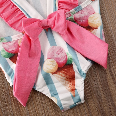 Costum de baie cu Inghetata si dungi turcoaz Drool - Img 3