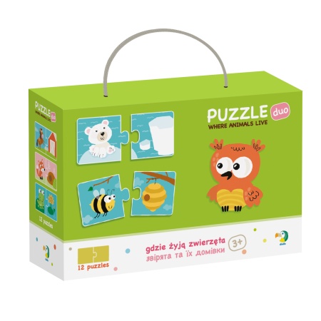 Duo Puzzle - Unde traiesc animalele? (2 piese)