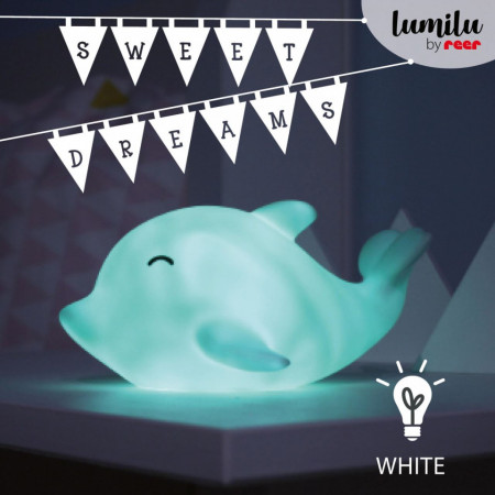 Lampa de veghe cu LED, cu oprire cronometrata, forma delfin, albastra, Lumilu Sea Life Dolphin, Reer 52293 - Img 3
