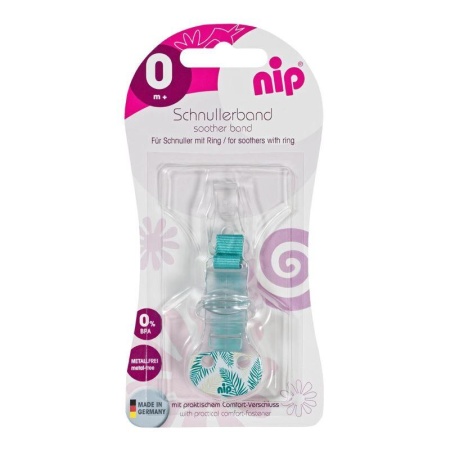 Lant cu carlig de prindere pentru suzete, banda textila, 0+ luni, nip 38375, albastru - Img 2