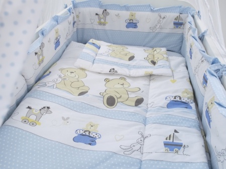 Lenjerie MyKids Teddy Play Blue M2 7 Piese 140x70 cm - Img 2