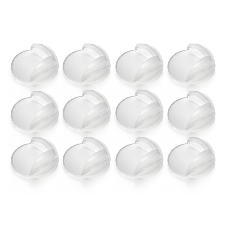 Pachet economic 12 protectii universale pentru colturi, din plastic transparent, cu banda adeziva, rezistente la muscaturi, fara PVC, Reer 82069 - Img 11