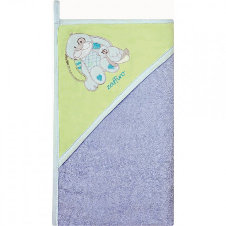 Prosop de baie cu gluga imprimeu velur 100 x 100 cm Womar Zaffiro AN-OW-01-10 - Img 4