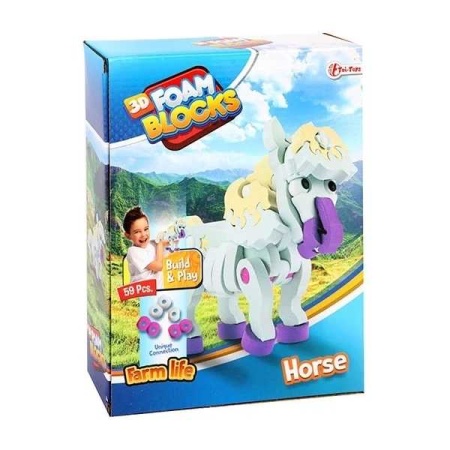 Puzzle 3D Spuma Cal 59 piese Toi-Toys TT43541A - Img 6
