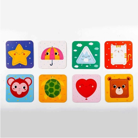 Puzzle Formele jucause, 8 piese, 11x11 cm Mimorello EK6665 - Img 3