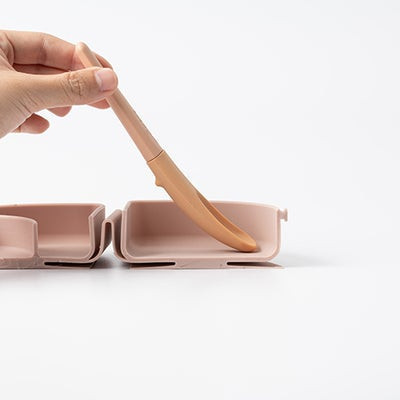 Recipient diversificare hrana bebelusi Miniware Silifold, 100% din silicon alimentar, Almond Butter - Img 6