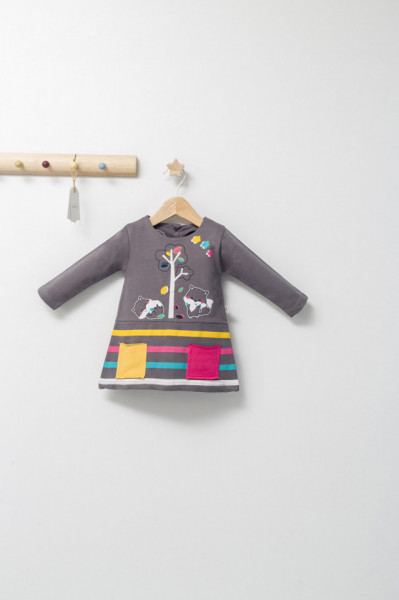 Rochita pentru fetite Colorful autum, Tongs baby (Culoare: Gri, Marime: 6-9 luni) - Img 2