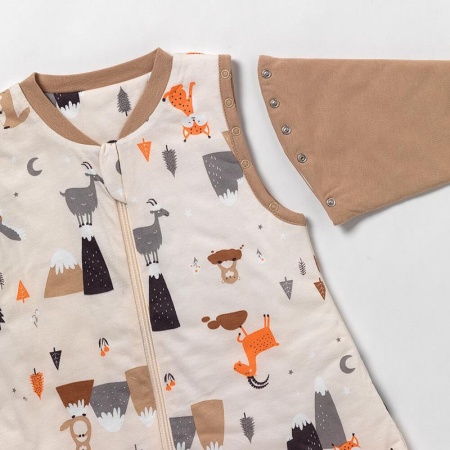 Sac de dormit cu maneca lunga detasabila Mountain Animals 80 cm 2.5 Tog - Img 2